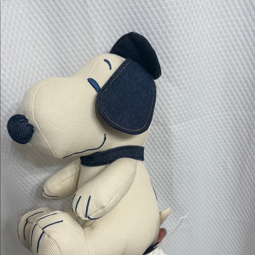 Cream and Blue Dog Plush Toy American eagle